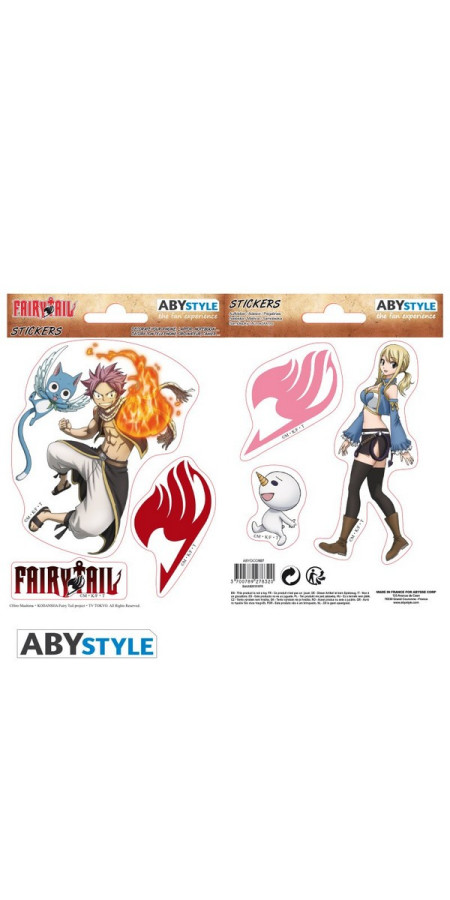 FAIRY TAIL - Stickers - 16x11cm/ 2 planches - Natsu & Lucy X5