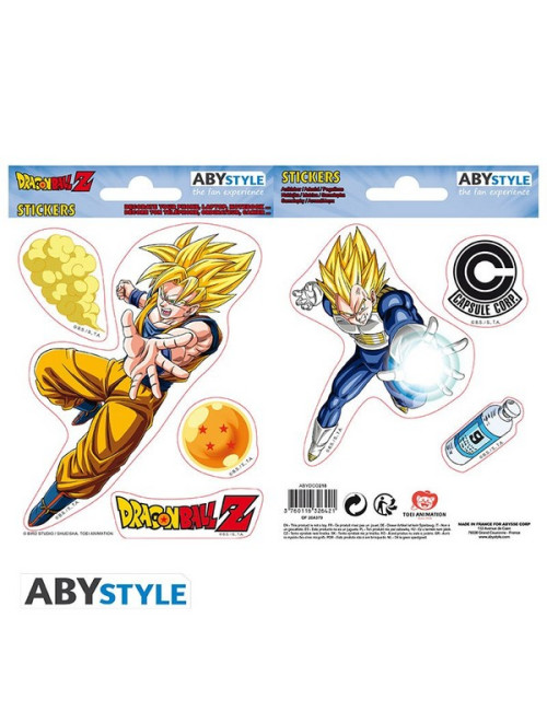 DRAGON BALL - Stickers - 16x11cm/ 2 planches - DBZ/ Goku-Vegeta