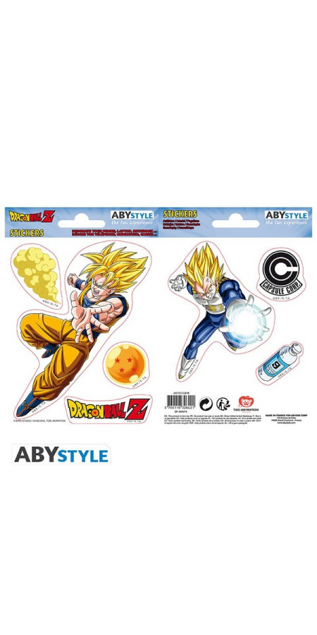 DRAGON BALL - Stickers - 16x11cm/ 2 planches - DBZ/ Goku-Vegeta