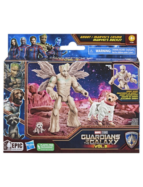 Figurine guardians of the galaxy vol.3 : Groot/Marvel's Cosmo/Marvel's Rocket  (VF)