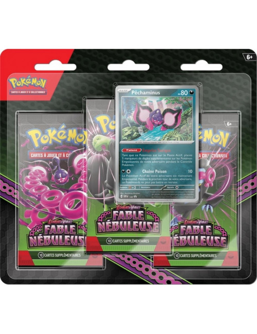 Pack de 3 Boosters Pokémon EV6.5 Ecarlate et Violet - Fable Nébuleuse : Pêchaminus