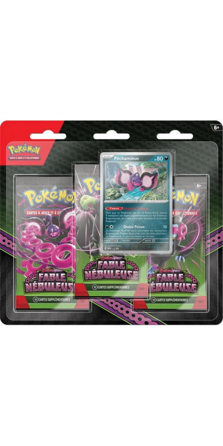 Pack de 3 Boosters Pokémon EV6.5 Ecarlate et Violet - Fable Nébuleuse : Pêchaminus