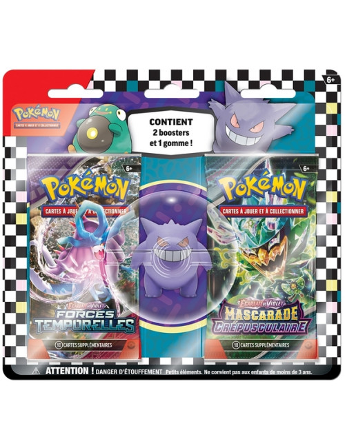 Pokemon - Blister de 2 boosters - Rentrée des classes 2024 - Gomme + 2 Boosters (Ectoplasma)