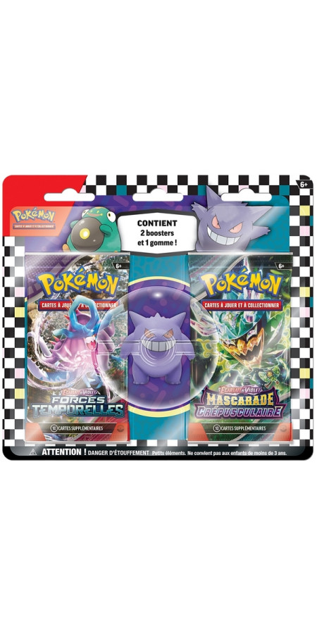 Pokemon - Blister de 2 boosters - Rentrée des classes 2024 - Gomme + 2 Boosters (Ectoplasma)