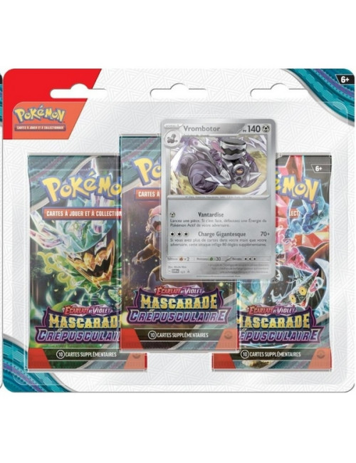 Pack de 3 Boosters Pokémon EV06 - Ecarlate et Violet - Mascarade Crepusculaire : Vrombotor