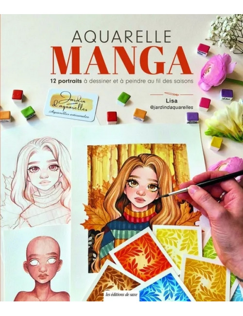 Aquarelle manga - 12 portraits à dessiner & à peindre (VF)