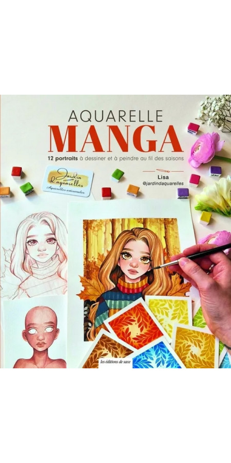 Aquarelle manga - 12 portraits à dessiner & à peindre (VF)